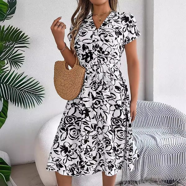547495a9-51cf-4d43-b8ce-07f6b8f59814.jpg Casual V-neck Flower Dress